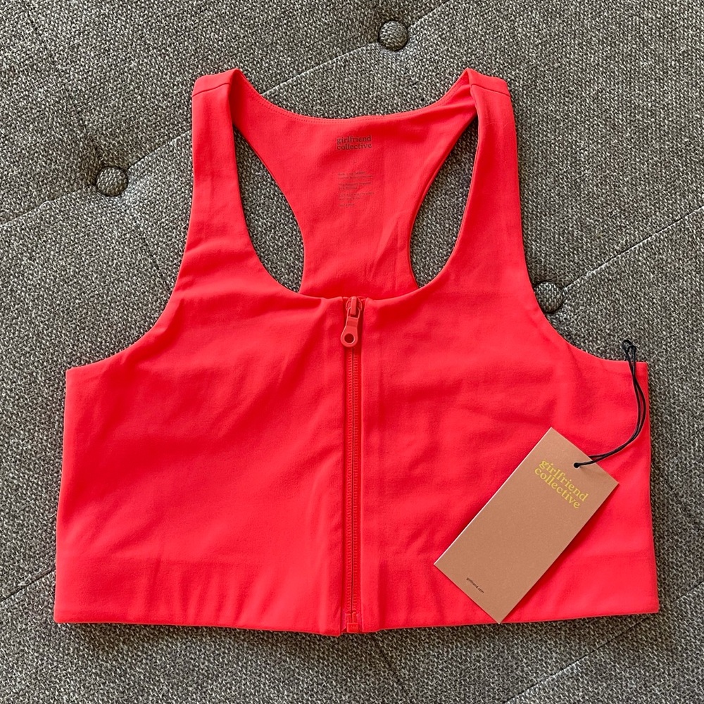 Girlfriend Collective Zip Up Paloma Bra | Workout Sports NWT